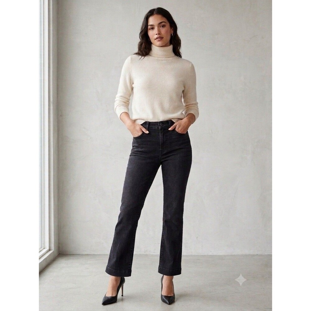 Madewell Mid-Rise Kick Out Jeans Women’s Size 28 Black Stretch  Denim